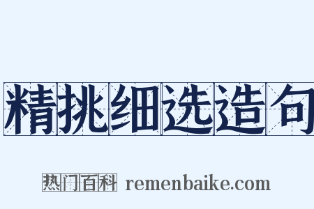 精挑细选造句是什么意思的图片